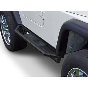APS Off-Road Side Steps Armor Compatible with Jeep Wrangler 1987-2006 (Nerf Bars Side Steps Side Bars)