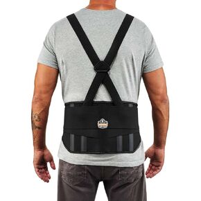 Ergodyne - 11101 ProFlex 1600 Back Support Brace, 9" Extended Support, High Cut Front For Mobility, XS,Black