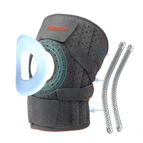 PROIRON Knee Brace with Side Stabilizers & Patella Gel Pads for Knee Pain Men and Women,Adjustable Knee Support for Arthritis Pain,ACL MCL Injury Recovery,Running - Gray Orange 【Single Pack】
