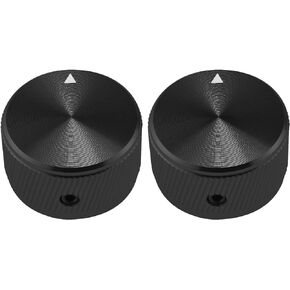 ECSiNG 2pcs Potentiometer Knobs 1/4 Inch en Aluminum Alloy Pot Control Knobs for AMP Amplifier Power Amplifier Preamps Audio Equipments 30 x 17mm (D x H), Black