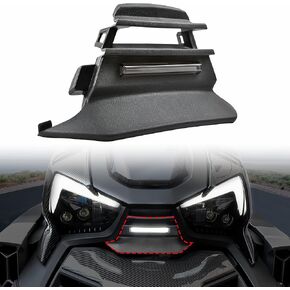 SAUTVS Front Center Fairing with Accent Light for Can Am Ryker, Black Center Front Fairing with Accent Light for Can-Am Ryker 600 900 Rally Edition 2019-2024 Accessories (Replace #705013110)