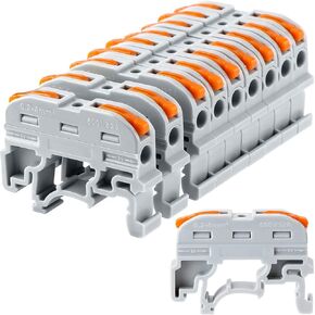 GKEEMARS DIN Terminal Blocks, Universal Wiring Connector Lever Wire for Electrical Wires KV-121 (50 Pcs)