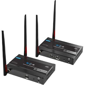 Mirabox 4K Wireless HDMI Transmitter and Receiver Extender 5.8GHz 1080P@60Hz Wireless Audio Video Extender Kit with IR and HDMI Loop-Out for TV,DSLR Camera,Projector,DVR,Laptop,PS5,Switch