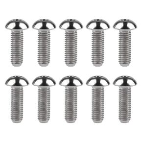 Titanium Ti Water Bottle Cage M5x8 10 12 15mm Bolt Button Head Allen Key Screws Pack of 10 (Silver, M5x8mm)