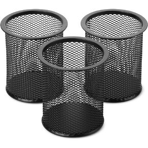 Mr. Pen- 3pcs Pencil Cup Holder, Black Pen Holder, Pen Cups, Metal Mesh Pencil/Pen Holder ,Pen Organizer for Desk, Desk Pen Holder