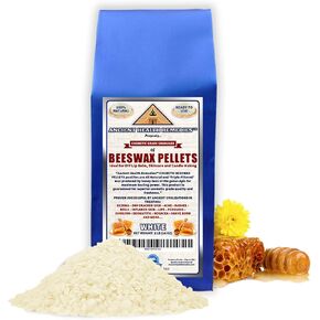 All Natural, Cosmetic Grade White Beeswax PELLETS PASTILLES 1 LB (16 oz). Bulk, Grade A, Triple Filtered Ideal for DIY Skincare, Candle Making & Lip Balm Projects (India). (1 lb)