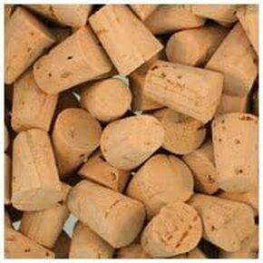 Size 0 Cork Stoppers, Standard Grade, Regular Length, Tapered Corks (Qty 25)