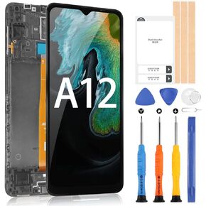 for Samsung Galaxy A12 Screen Replacement, LCD Display A12 with Frame Touch Digitizer for Samsung Galaxy A12 a125u1 s127dl a125a a125w a125m a125f 6.5inch Full Assembly with Repair Tools