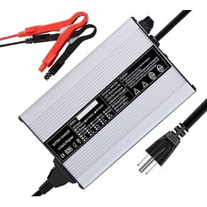 LiFePO4 Battery Charger 36V/43.8V 8A Lithium Iron Phosphate Battery Smart Charger 110V 120V 400W for 12S 36V with Trickle Cooling Fan for Automotive Car RV Lawn Mower Golf Cart