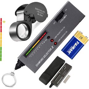 HMJOY Diamond Tester, Hight Accuracy Jewelry Diamond Tester + 40X Jewelers Loupe, Professional Diamond Selector for Novice and Expert Jewelry Diamond Tester Pen