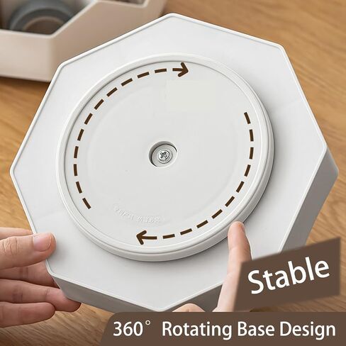 Pencil Pen Holder for Desk,9 Slots 360 Degree Rotating Desk Organizers,Desktop Storage Stationery Supplies Organizer, Cute Pencil Cup Pot For Office, School, Home (white) in Saudi Arabia