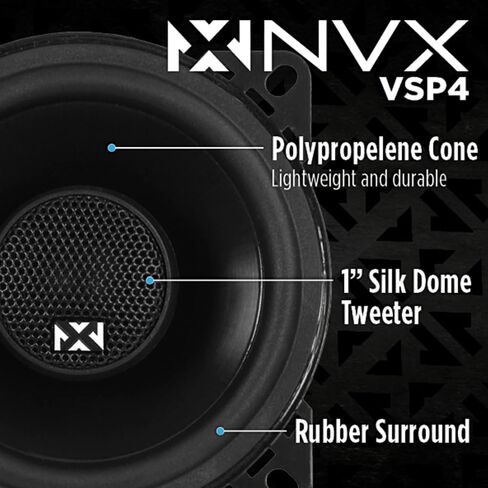 NVX VSPTW 450W Peak (150W RMS) 1" (25mm) V-Series Silk-Dome Car Audio Tweeters and Crossovers | 450W Peak (150W RMS) 1" (25mm) V-Series Car Audio Tweeters and Crossovers in Kuwait