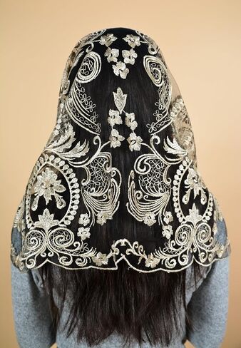Catholic Mantilla Mass Infinity Veil Church Lace Veil Spanish Chapel Church Veil Women Cathedral Mass Infinity in Saudi Arabia