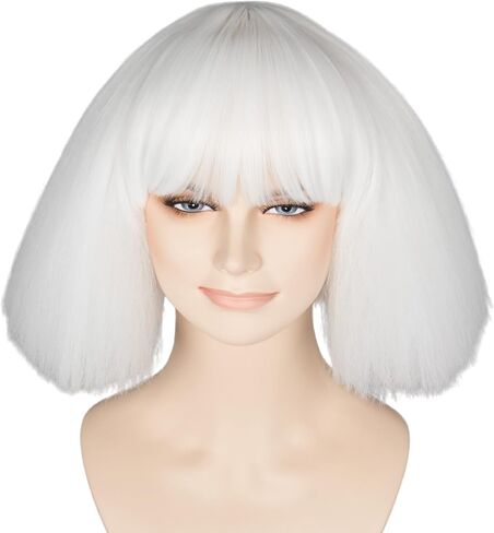 Miss U Hair Short Kinky Straight Taro Wig Women Fashion Party Hair Cosplay Wig White Color in Saudi Arabia