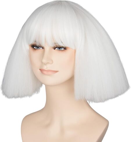 Miss U Hair Short Kinky Straight Taro Wig Women Fashion Party Hair Cosplay Wig White Color in Saudi Arabia