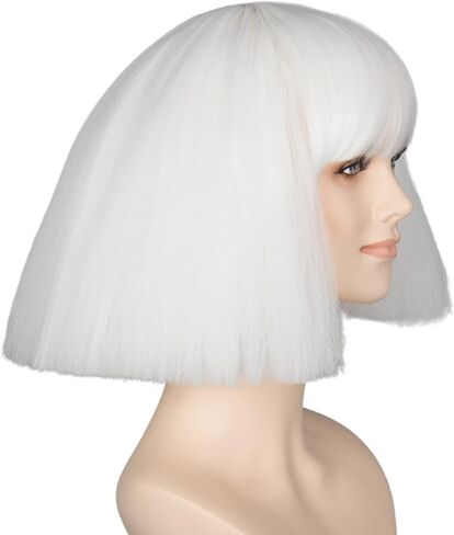 Miss U Hair Short Kinky Straight Taro Wig Women Fashion Party Hair Cosplay Wig White Color in Saudi Arabia