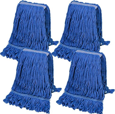 4 Pieces Mop Head Replacement Heavy Duty Commercial Mop Heads Wet Industrial String Cotton mop Cotton Looped End String Head Refill in Saudi Arabia