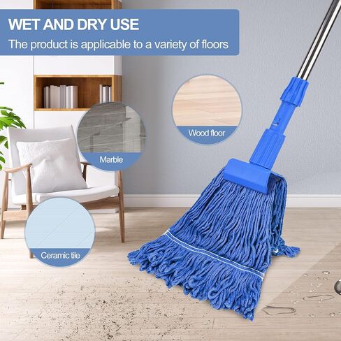 4 Pieces Mop Head Replacement Heavy Duty Commercial Mop Heads Wet Industrial String Cotton mop Cotton Looped End String Head Refill in Saudi Arabia