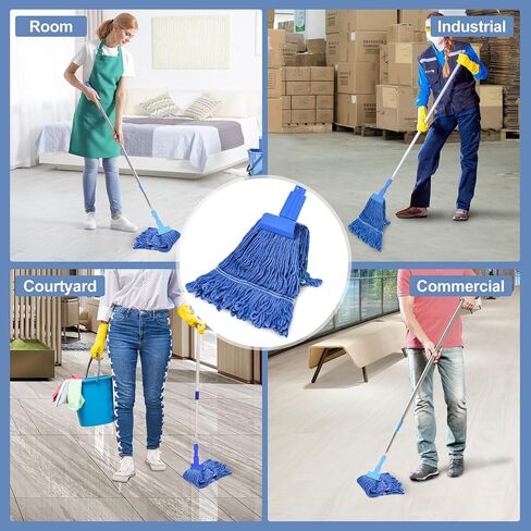 4 Pieces Mop Head Replacement Heavy Duty Commercial Mop Heads Wet Industrial String Cotton mop Cotton Looped End String Head Refill in Saudi Arabia