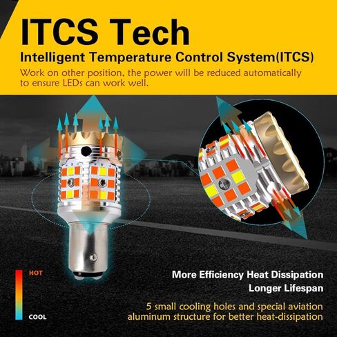 LASFIT 1157 LED لمبة التبديل مع المدمج في المقاوم Canbus خطأ الجبهة بدوره إشارة الضوء 2057 2357 7528 BAY15D العنبر الوامض لمبة بيضاء النهار تشغيل DRL ضوء وقوف السيارات، حزمة من 2 in Kuwait