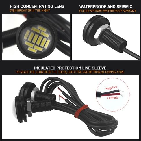 10pcs 18mm Car Eagle Eye DRL Led Daytime Running Lights LED 12V Backup Reversing Parking Signal Automobiles Lamps, Purple Light in Kuwait