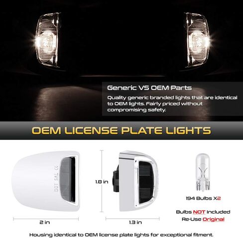 VIPMOTOZ Chrome Bezel License Plate Light Tag Lamp Housing Assembly For Chevy Silverado GMC Sierra 1500 2500HD 3500HD Avalanche Cadillac Escalade Tahoe Suburban Traverse Yukon XL in Saudi Arabia