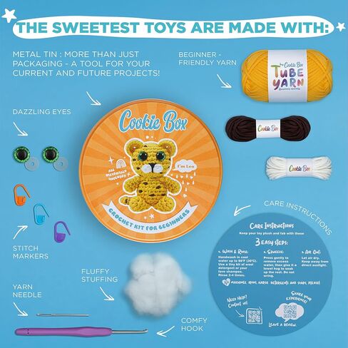 Beginner Crochet Kit - All Materials Included - Step-by-Step Video Tutorials in Saudi Arabia