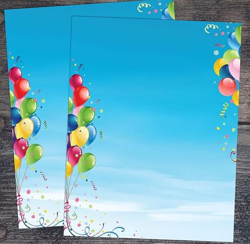 Great Papers! Balloons Everywhere Letterhead for Invitations, Announcements and Personal Messages, Printer Friendly 8.5" x 11", 50 Pack (2023062) in Saudi Arabia