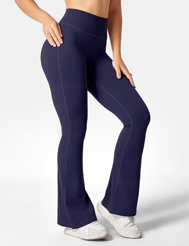 YEOREO Flare Leggings for Women Lynnie High Waisted Yoga Pants Tummy Control Gym Workout Leggings Navy XS in Saudi Arabia