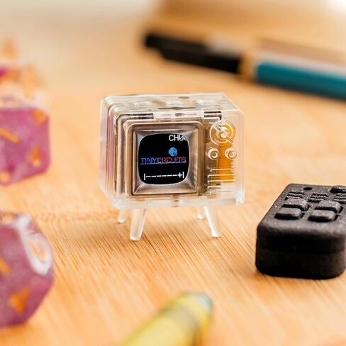 TinyTV® Mini - Ultra Minature, Classic TV Color or Clear Plastic, USB-C Streaming, Preloaded Videos (Clear) in Saudi Arabia