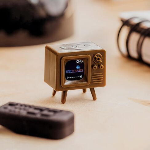 TinyTV® Mini - Ultra Miniature، لون تلفزيون كلاسيكي أو بلاستيك شفاف، بث عبر USB-C، مقاطع فيديو محملة مسبقًا (شفاف) in Saudi Arabia