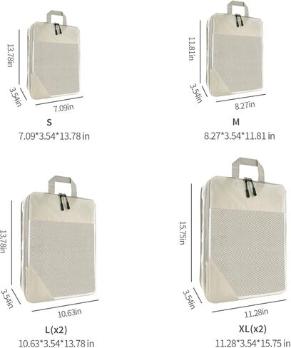 6 مجموعات من مكعبات التعبئة المضغوطة لحقائب السفر، وحقائب تنظيم السفر للأمتعة، وحقائب ضغط السفر للتعبئة كإكسسوارات سفر للنساء والرجال وأساسيات السفر (بيج) in Kuwait