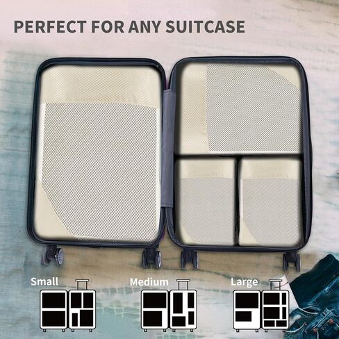 6 مجموعات من مكعبات التعبئة المضغوطة لحقائب السفر، وحقائب تنظيم السفر للأمتعة، وحقائب ضغط السفر للتعبئة كإكسسوارات سفر للنساء والرجال وأساسيات السفر (بيج) in Kuwait