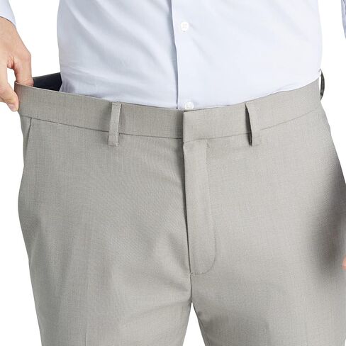 Kenneth Cole Men's Slim Fit Solid Performance Dress Pant, Oatmeal, 32W x 30L in Saudi Arabia