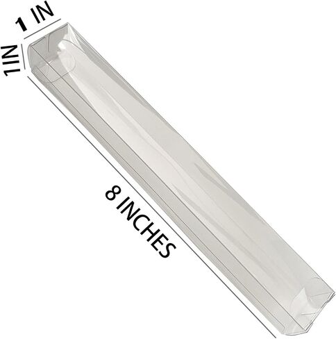 Vowcarol 50 Clear Pretzel Rod Boxes, 1 x 1 x 8 Inches Pretzel Boxes in Saudi Arabia