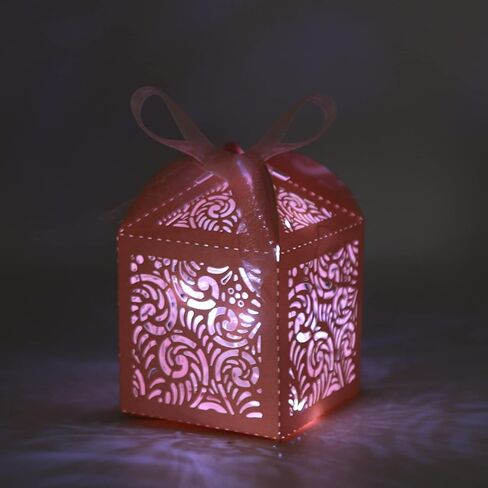 COTOPHER 100Pcs Laser Cut Favor Boxes, 2x2x2.75in Small Gift Boxes for Presents, Party Wedding Favors Boxes with Ribbon, Mini Candy Boxes for Event Bridal Shower Anniversary Birthday Christmas, Navy in Saudi Arabia