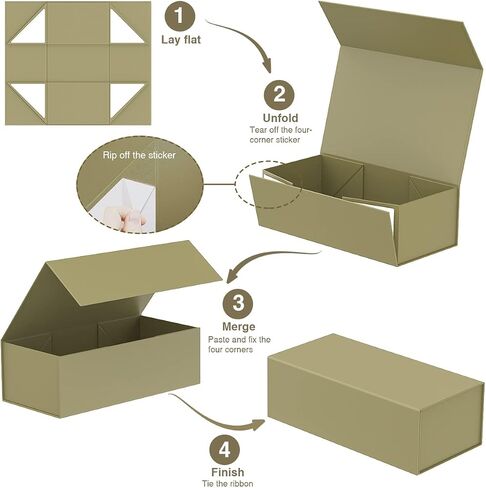 MONDEPAC 4 Pack Gift Boxes with Magnetic Lid 12" X 6" X 4" for Presents,Luxury for Gift Packaging, Bridesmaid Gifts Boxes, Magnetic Gift Box for Gifts,Birthday Gift Boxes,Christmas Gift Boxes in Saudi Arabia