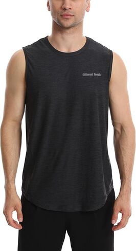 Different Touch Men’s 2 Pack Active Gym Workout Sleeveless Shirts Quick Dry Crew Neck Muscle Tank Top in Saudi Arabia