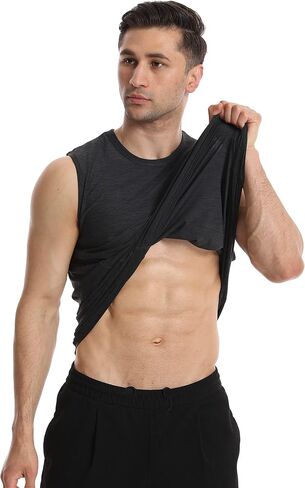 Different Touch Men’s 2 Pack Active Gym Workout Sleeveless Shirts Quick Dry Crew Neck Muscle Tank Top in Saudi Arabia