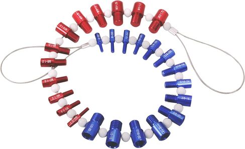 مدقق الخيط صامولة ومسمار - 26 حزمة مدقق الخيط صامولة ومسمار مدقق 26 مقياس معرف الخيط للذكور / الإناث - 14 بوصة و12 مقاسًا متريًا (أزرق وأحمر، 14 بوصة و12 متريًا) in Kuwait