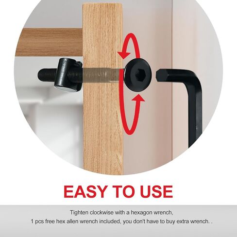 مجموعة استبدال براغي سرير الأطفال من BRT Bearingshui، M6x15/25/35/45/55/65/75 مم، مجموعة متنوعة من مسامير وصواميل غطاء مقبس سداسي أسود مع مفتاح ألين لخزائن طاولات الكراسي والأثاث in Kuwait