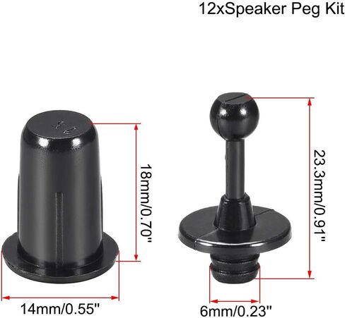 uxcell Speaker Small Peg Kit Guides 25.5mm Black Dia 6mm 12 Pairs in Saudi Arabia