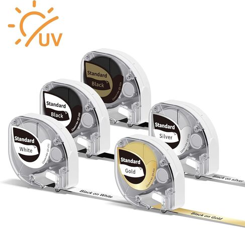 Phomemo P12 Plastic Label Tape, Label Maker Refill Compatible with DYMO LetraTag 200B LT-100H LT-100H Plus & Phomemo P12 Label Maker, Replacemant for Dymo Label Maker Refills, 12mm x 4m 1/2 x 13 in Saudi Arabia