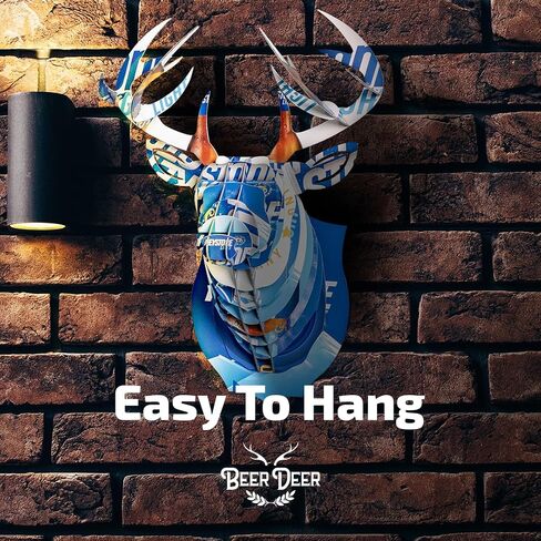 BEER DEER Keystone Light Deer Head ثلاثي الأبعاد من الورق المقوى المثبت على الحائط | ديكور كهف الرجل | مُصمم للكراجات والحانات والغرف الريفية ومحبي البيرة | سهل التجميع وتصميم متين in Saudi Arabia