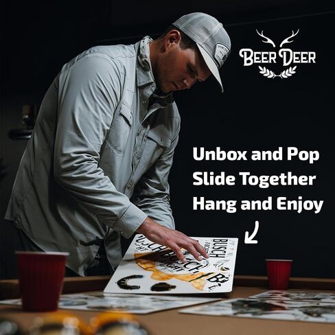 BEER DEER Keystone Light Deer Head ثلاثي الأبعاد من الورق المقوى المثبت على الحائط | ديكور كهف الرجل | مُصمم للكراجات والحانات والغرف الريفية ومحبي البيرة | سهل التجميع وتصميم متين in Saudi Arabia