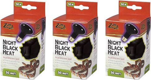 Zilla 3 Pack of Night Black Heat Incandescent Spot Bulbs, 50 Watts, Reptile Night Heat Lamps in Saudi Arabia