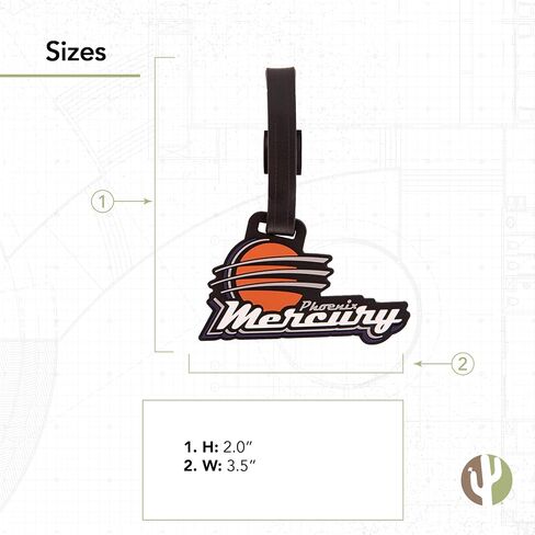 حقيبة علامة الأمتعة من Desert Cactus Phoenix Mercury Team WNBA للسيدات، الرابطة الوطنية لكرة السلة (علامة الأمتعة البلاستيكية) in Saudi Arabia