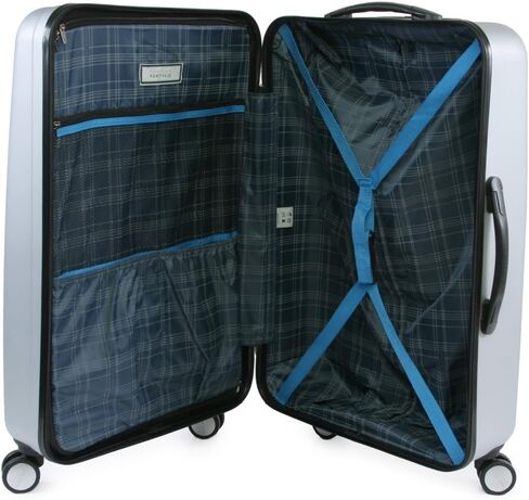 Perry Ellis Forte Hardside Spinner Check in Luggage 29", Silver, One Size in Saudi Arabia