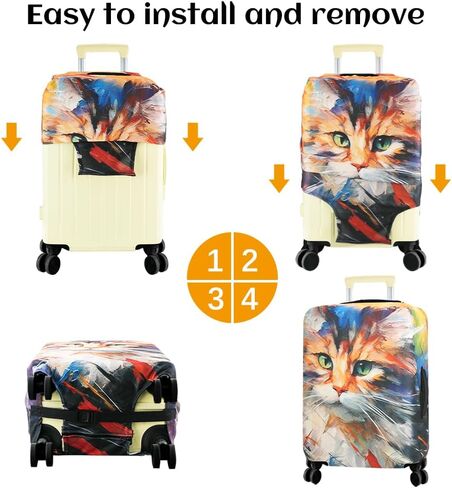 Luggage Cover, Elastic Washable Stretch Suitcase Protector, Approved Travel Accessories Baggage Covers for 18-20 Inch Luggage(S) in Saudi Arabia