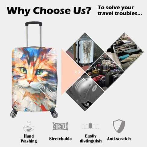 Luggage Cover, Elastic Washable Stretch Suitcase Protector, Approved Travel Accessories Baggage Covers for 18-20 Inch Luggage(S) in Saudi Arabia